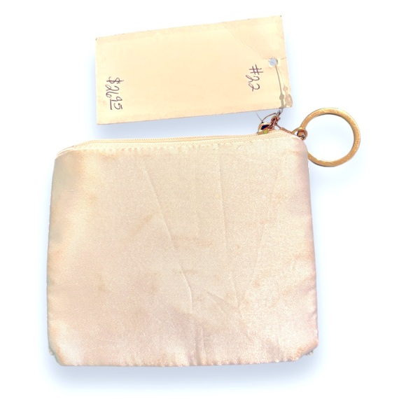 Camel Threads Raised On Dolly Beaded Coin Purse Small Pouch White Gold Pink Star - Picture 4 of 9